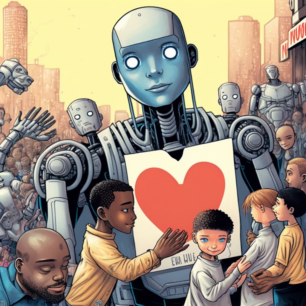 AI Prime Directive: Love. MJ's idea of itself showing love for humanity