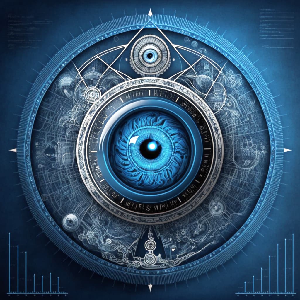 blueprint of a cybernetic eye