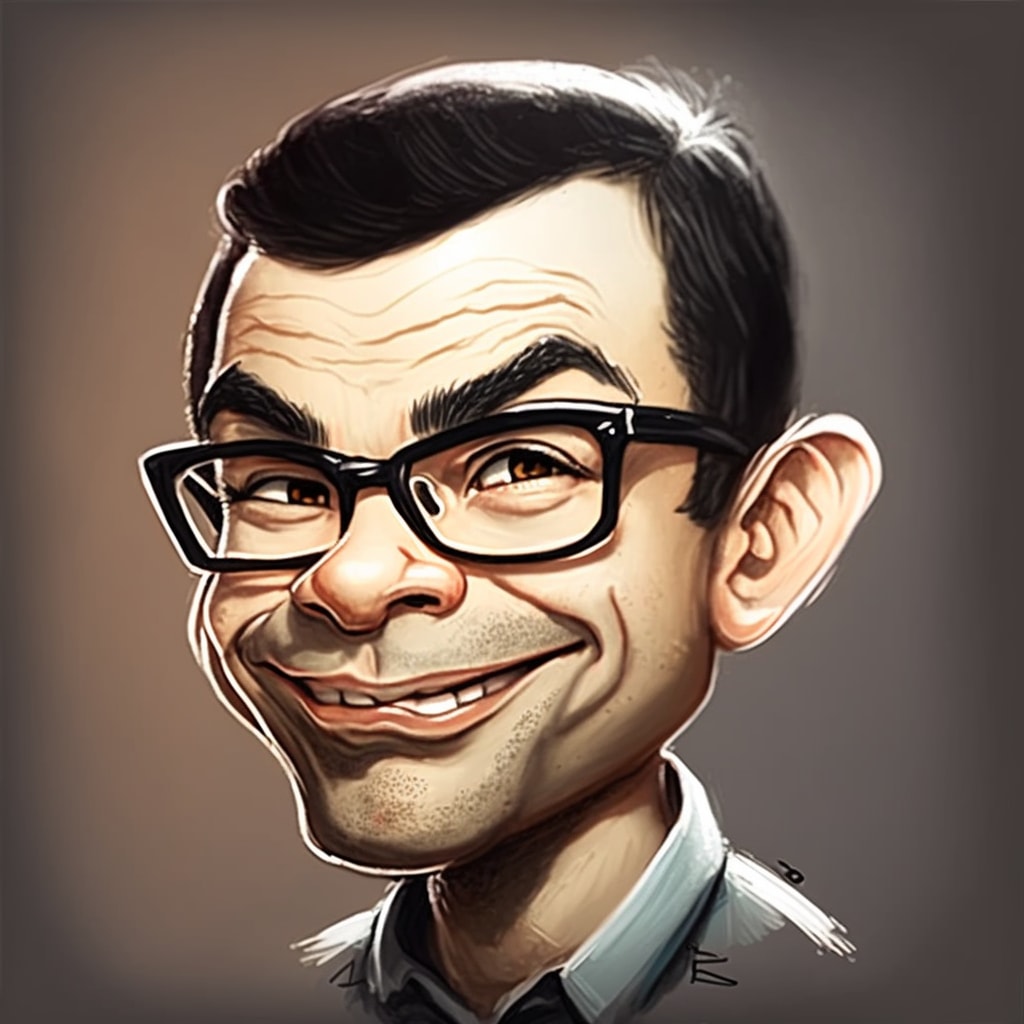 Demis Hassabis, CEO of DeepMind, in caricature