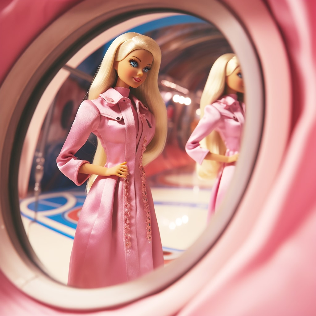Deep Fake AI - Barbie in a mirror in a mirror