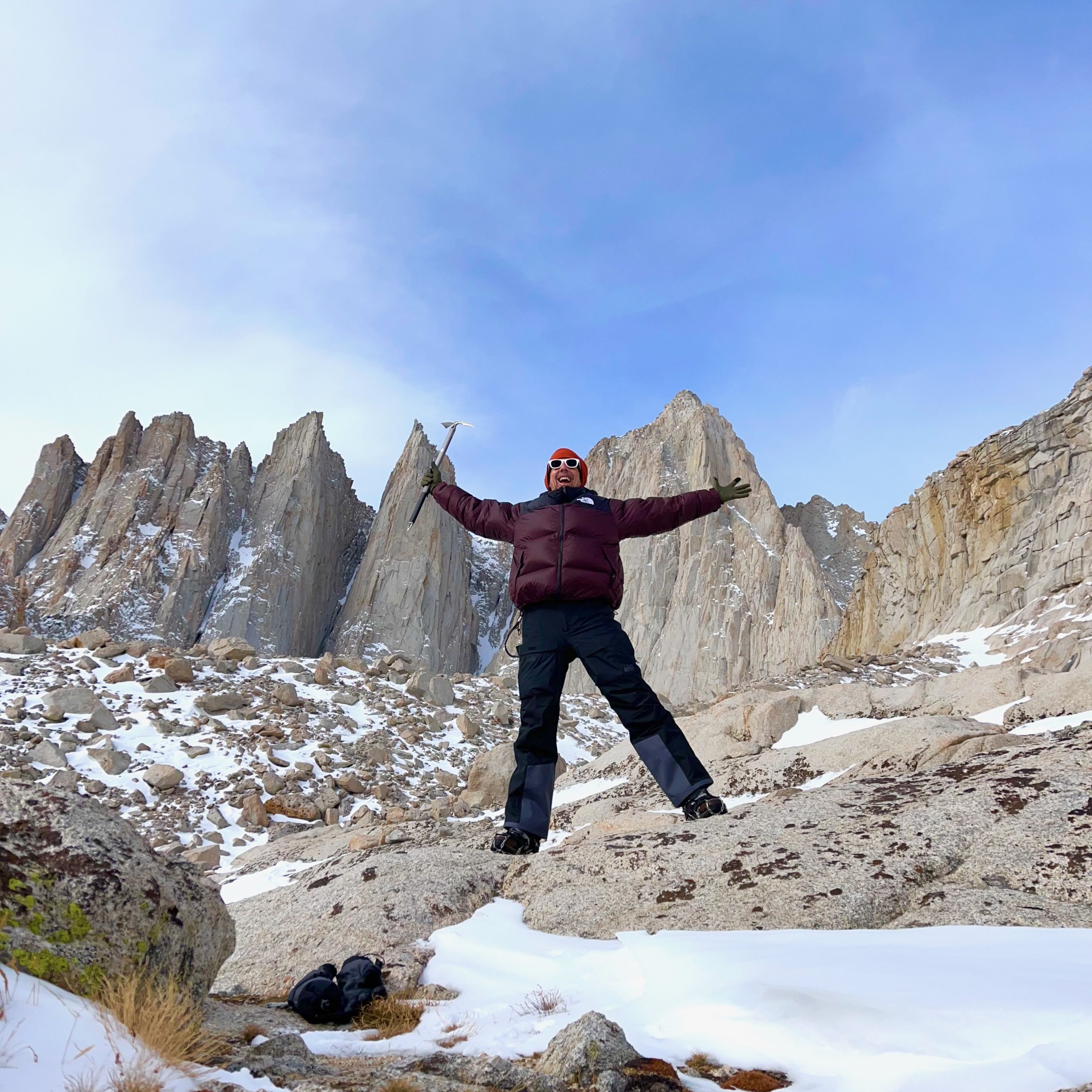gregory roberts ascends mount whitney mountaineering route at 13000 feet