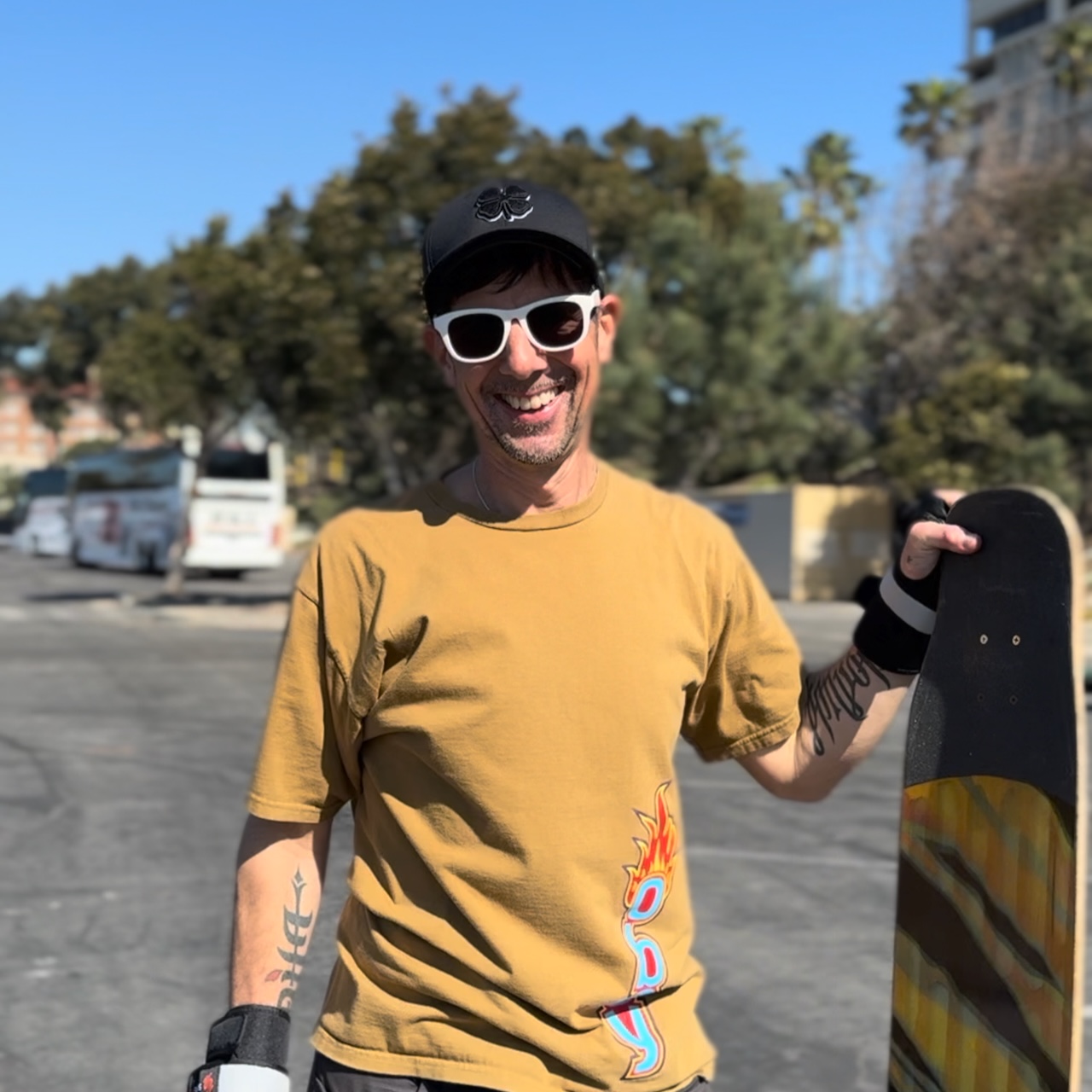 Gregory Roberts with Longboard