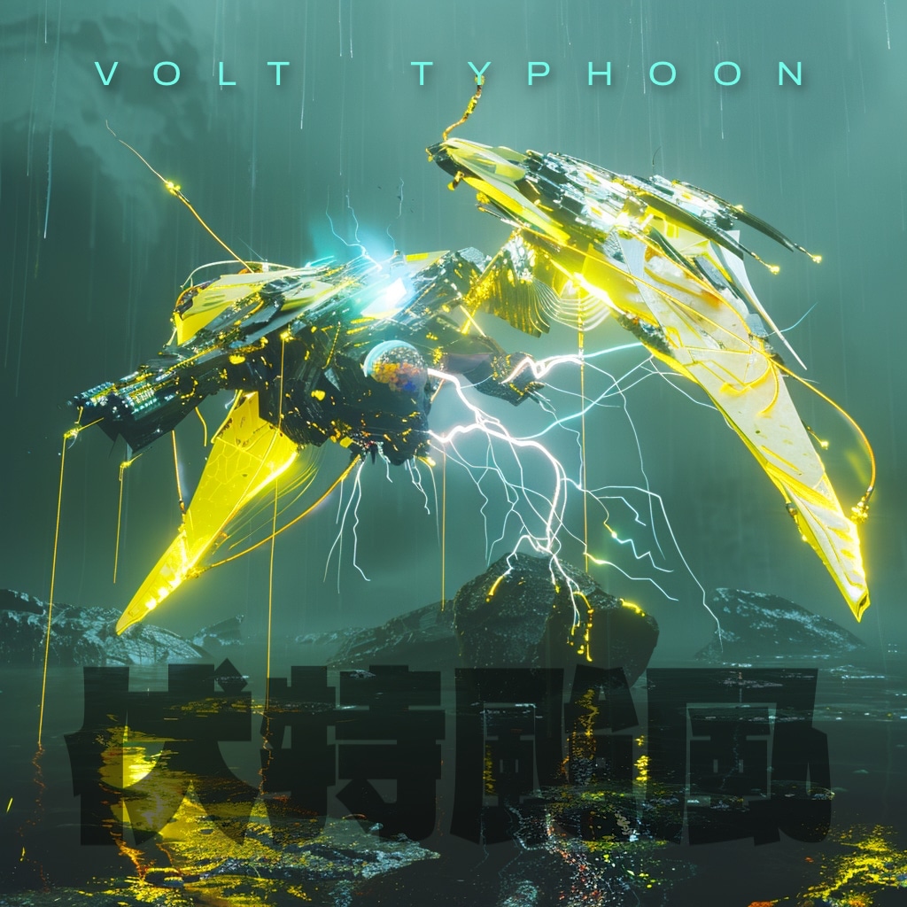 Volt Typhoon - a bright yellow flying robot with wings and lightning emanating from it